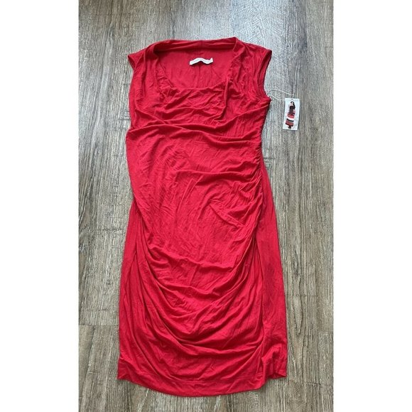 Jules & Jim Womens Sleeveless Maternity Dress Red Sz Small - Picture 1 of 2